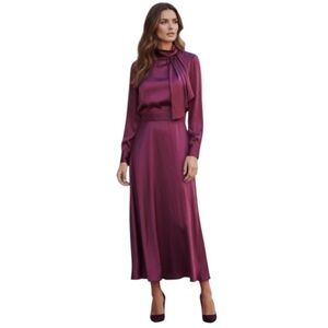 Alexia Admor Elegant Burgundy Midi Dress